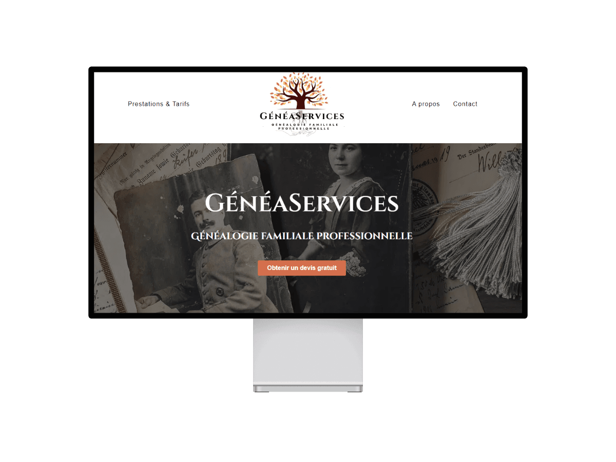 GénéaServices, l'une des réalisations de sites web de Selmma